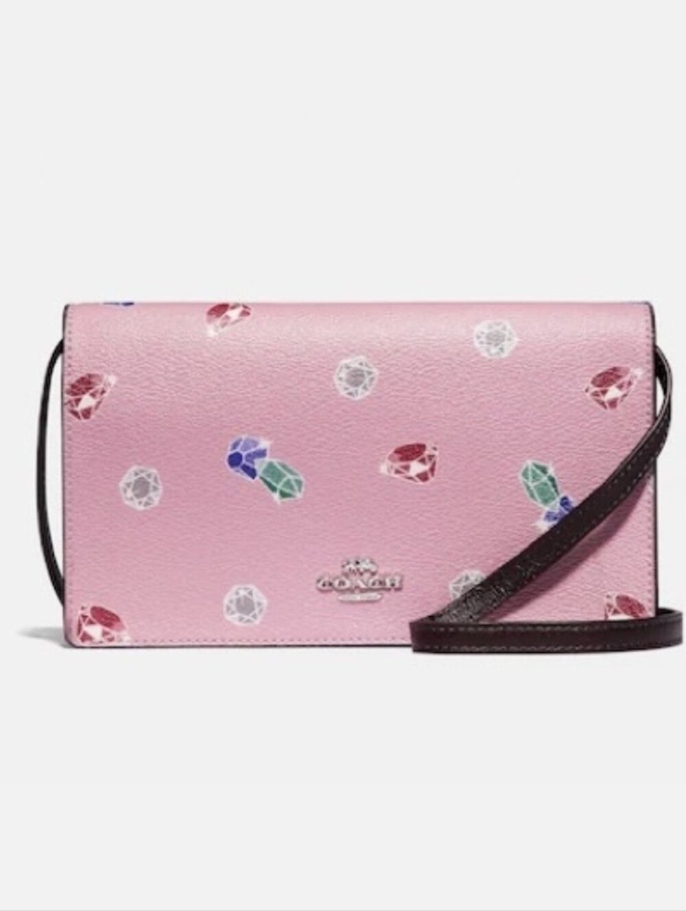 New Disney x Coach Hayden Foldover Crossbody Clutch Gem Snow White Seven Dwarfs - Picture 1 of 9